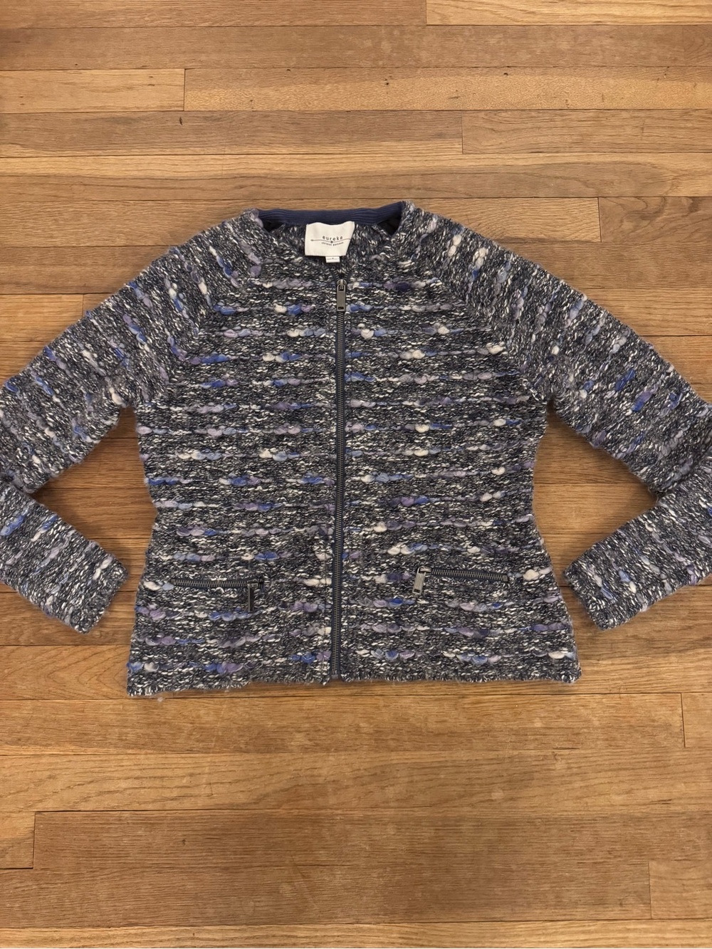 Eureka by Christos Garkinos Women's Knit Wool Blend Full Zip Jacket  Size S
 b28